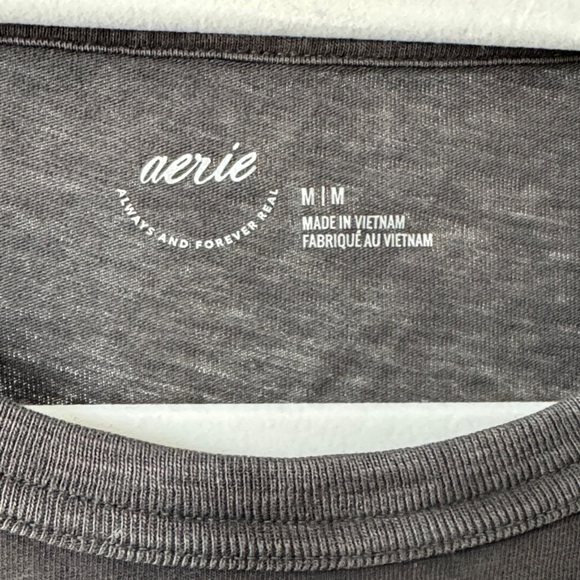 NWT Aerie “Ghosting You” Graphic Tee – Washed Black, Size M - Picture 2 of 10